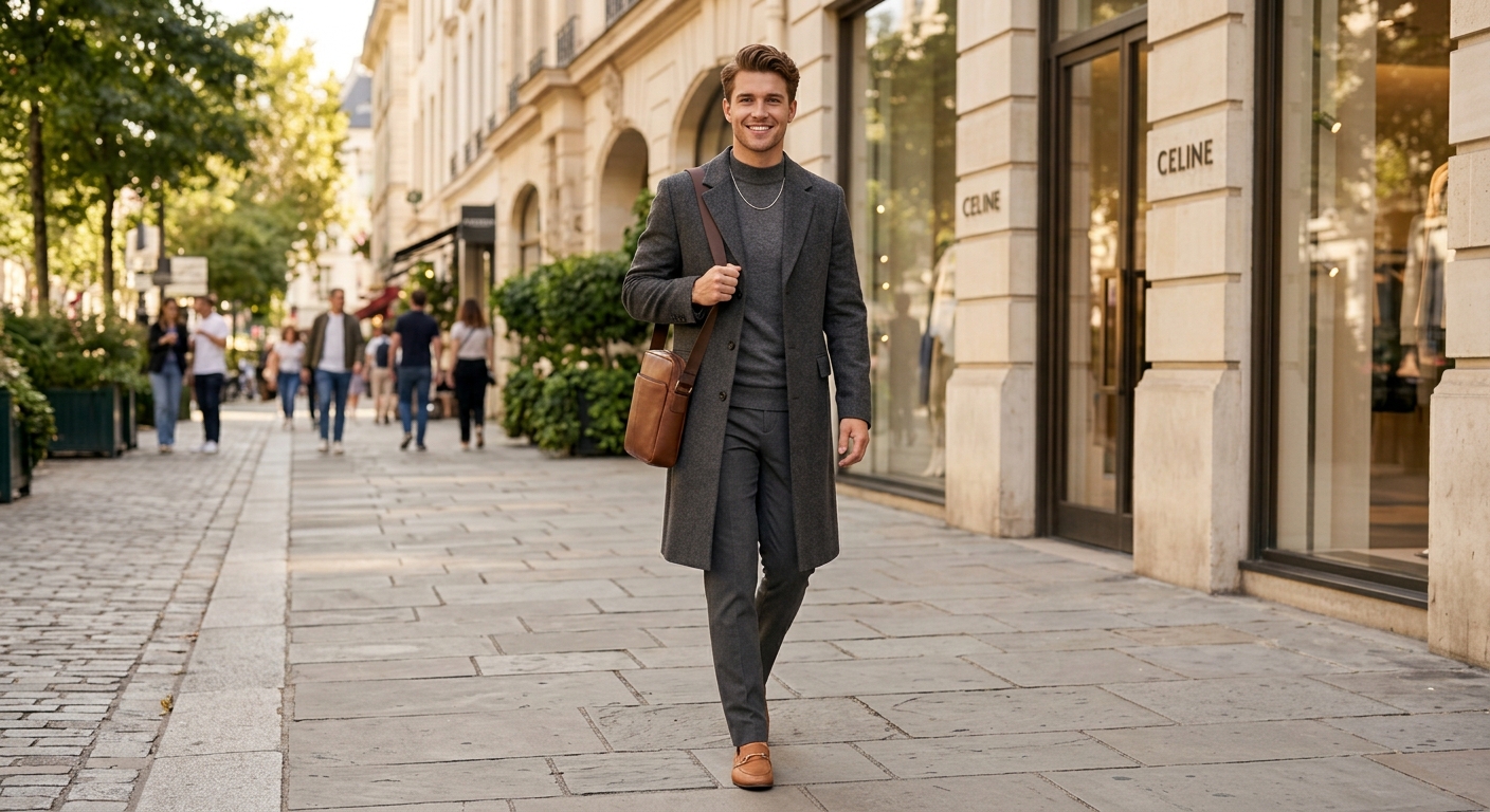 Structured Overcoat — Charcoal